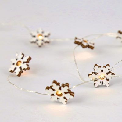 Φωτεινή Γιρλάντα "Wooden Snowflake" 10LED X07101140